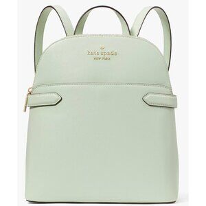 S Kate Spade Staci Dome Backpack Mint Green Leather Bag Light Olive K7340 NWT